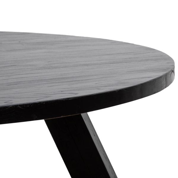 MELISSA Reclaimed Elm Dining Table - 1.5m Black - Image 2