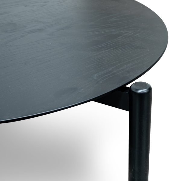 UNITY Oak Nested Coffee Tables - 90cm Black - Image 2