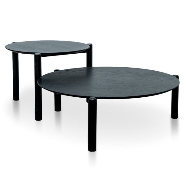 UNITY Oak Nested Coffee Tables - 90cm Black