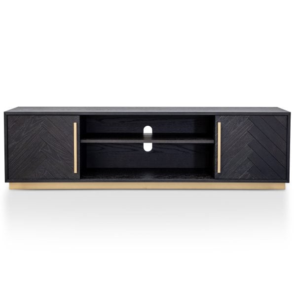 WINSTON Entertainment TV Unit - 1.8m Black and Brass - Image 4