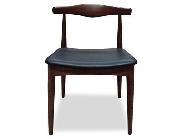 COLLETTE Elbow Leather Dining Chair - Brown & Black (Set of 2) - Image 2