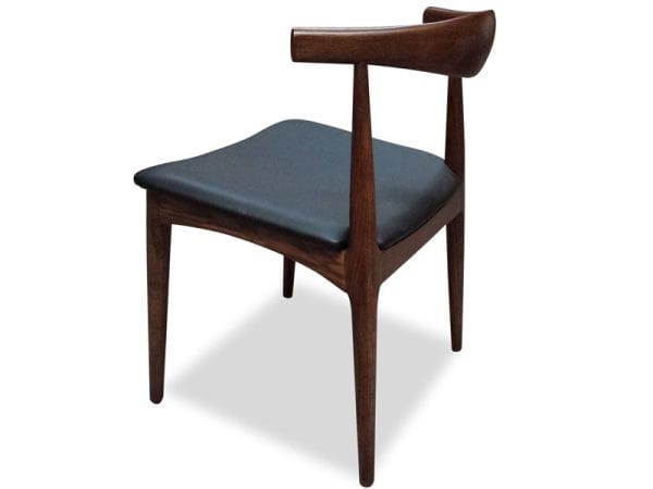 COLLETTE Elbow Leather Dining Chair - Brown & Black (Set of 2) - Image 3
