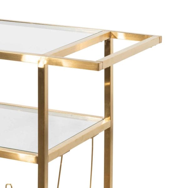 BLANC Bar Cart - Brushed Gold & Glass - Image 5