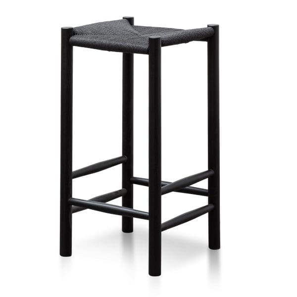 CELINE Oak Bar Stool - 65cm Black