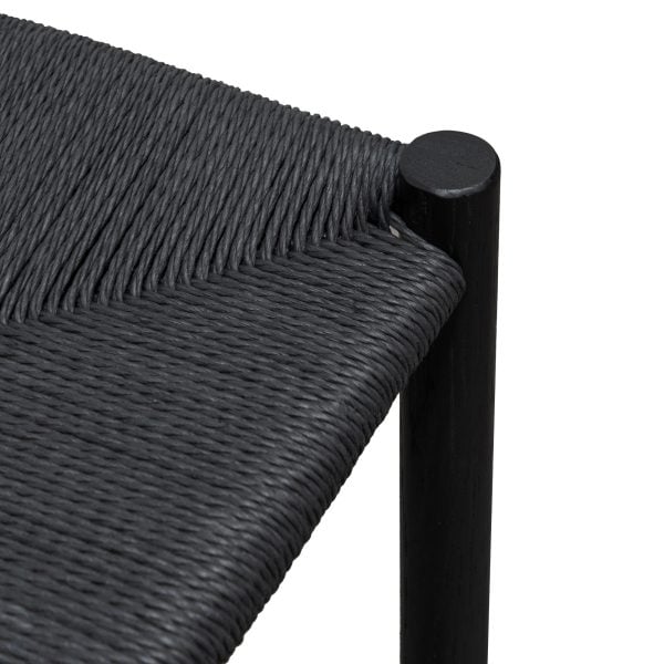 CELINE Oak Bar Stool - 65cm Black - Image 5