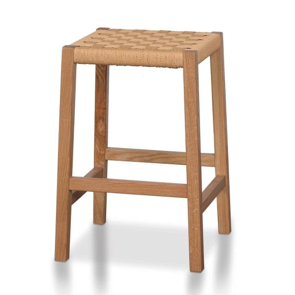 CAPUCINE Rattan Bar Stool - 65cm Natural - Image 3