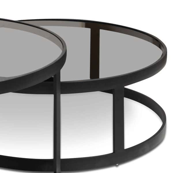 KETURAH Nested Grey Glass Coffee Tables - Image 5