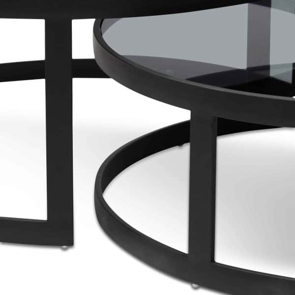 KETURAH Nested Grey Glass Coffee Tables - Image 6