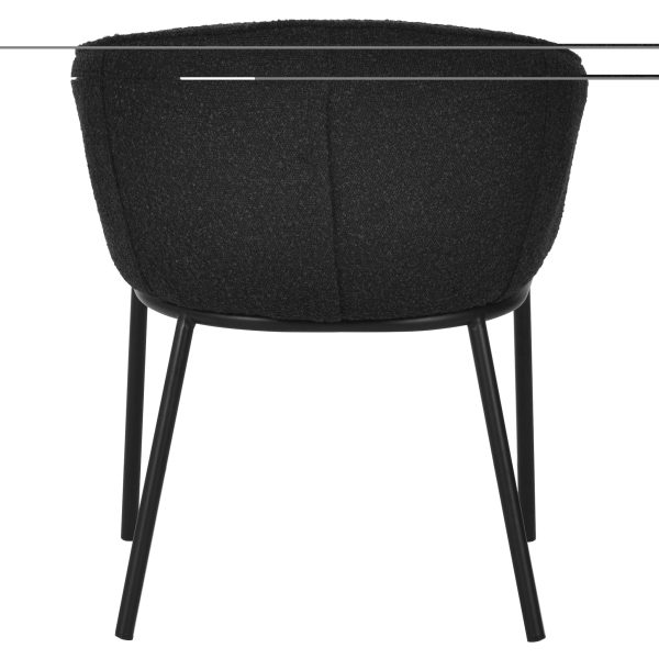 LUCILLE Dining Chair - Black Boucle (Set of 2) - Image 6