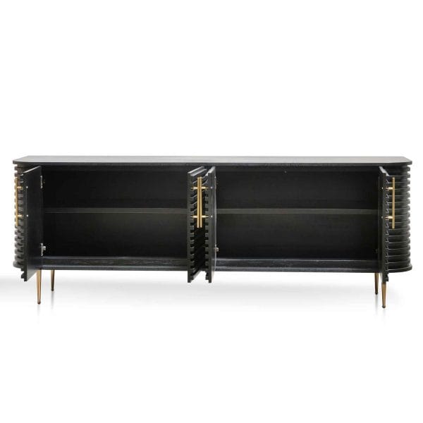AMANDINE Buffet Unit - 2.2m Textured Espresso Black - Image 2