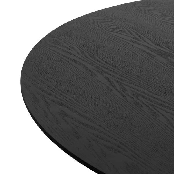 CHIARA Round Wooden Dining Table - 1.2m Black - Image 4
