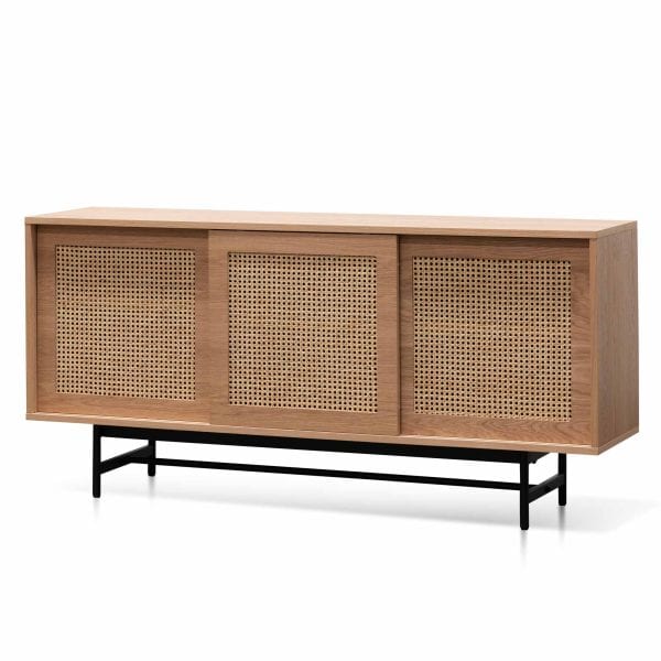 LEIF Oak Buffet Unit - 1.6m Natural & Rattan