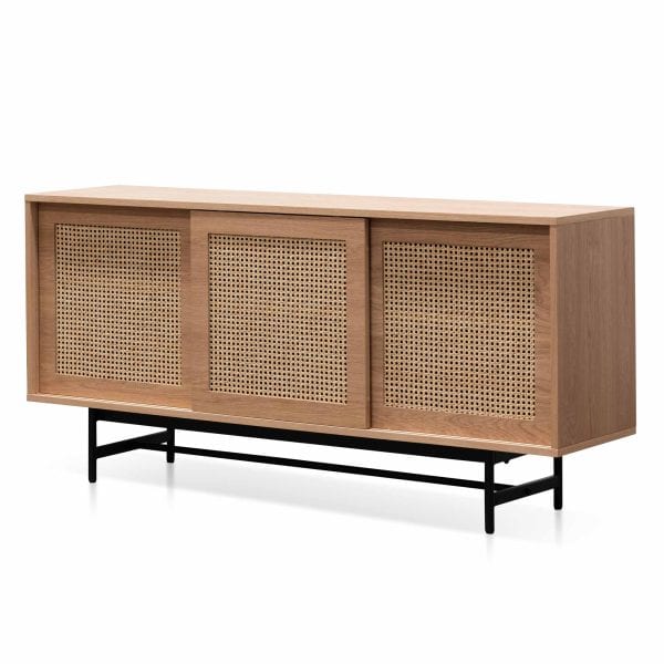 LEIF Oak Buffet Unit - 1.6m Natural & Rattan - Image 2