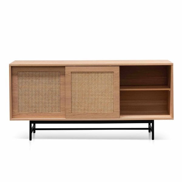 LEIF Oak Buffet Unit - 1.6m Natural & Rattan - Image 3