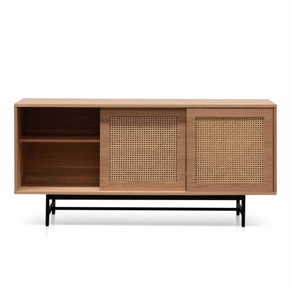 LEIF Oak Buffet Unit - 1.6m Natural & Rattan - Image 4