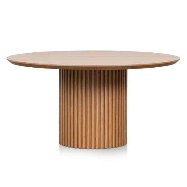 EMMA Wooden Round Dining Table - 1.5m Natural