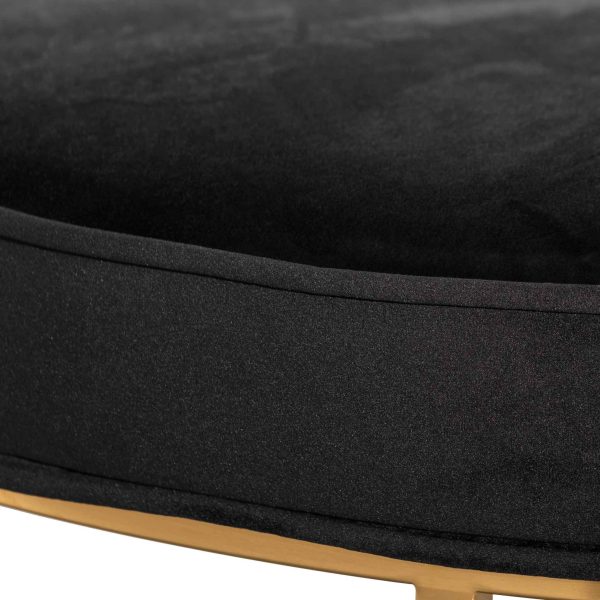 FREDDY Velvet Ottoman - 1m Black - Image 5