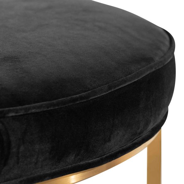 FREDDY Velvet Ottoman - 1m Black - Image 4
