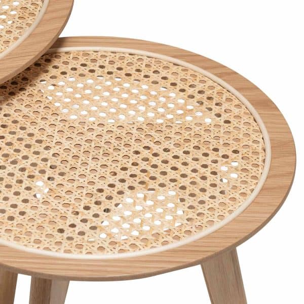 LIEF Nested Side Table - Natural with Rattan Top - Image 4