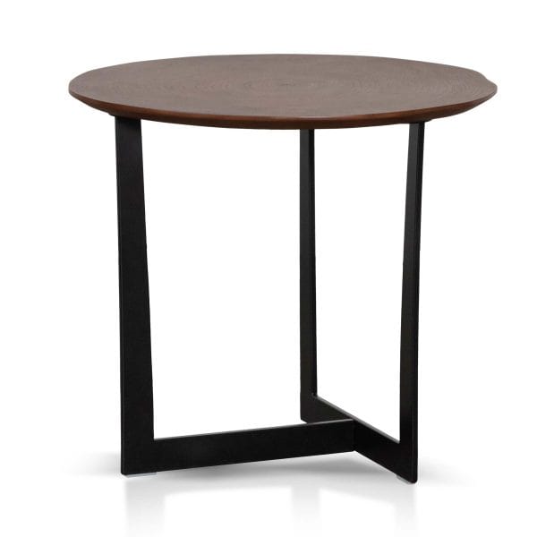 GUDRUN Side Table - Walnut Top and Black Leg - Image 2