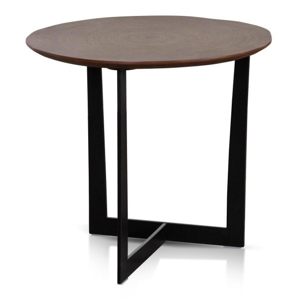 GUDRUN Side Table - Walnut Top and Black Leg - Image 3