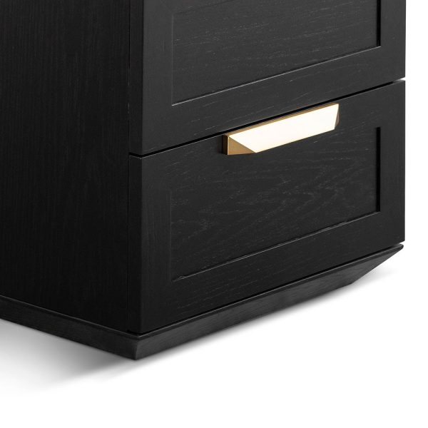 OLGA Bedside Table - Black with Marble Top - Image 8