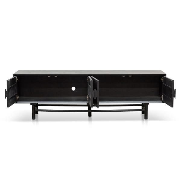 SUSAN Wooden TV Entertainment Unit - 1.8m Black - Image 3