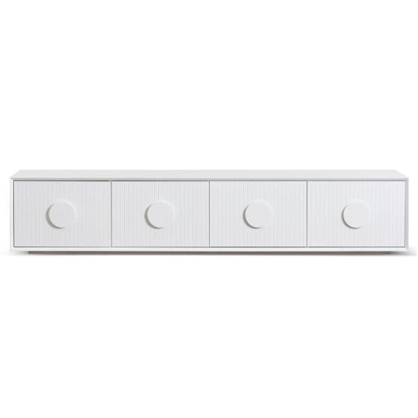 TED Wooden Entertainment TV Unit -2.3m White - Image 2