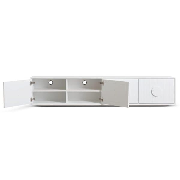 TED Wooden Entertainment TV Unit -2.3m White - Image 5