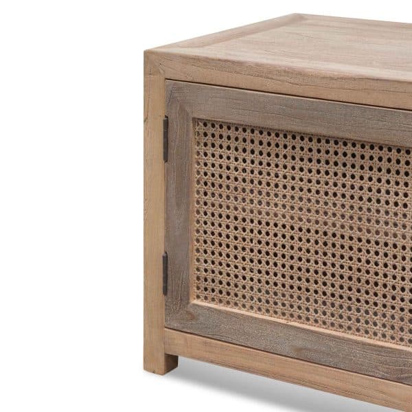 CINZIA TV Entertainment Unit - 2m Natural with Rattan Doors - Image 4