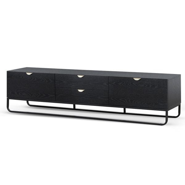 AMELIA Wooden TV Entertainment Unit - 2m Black