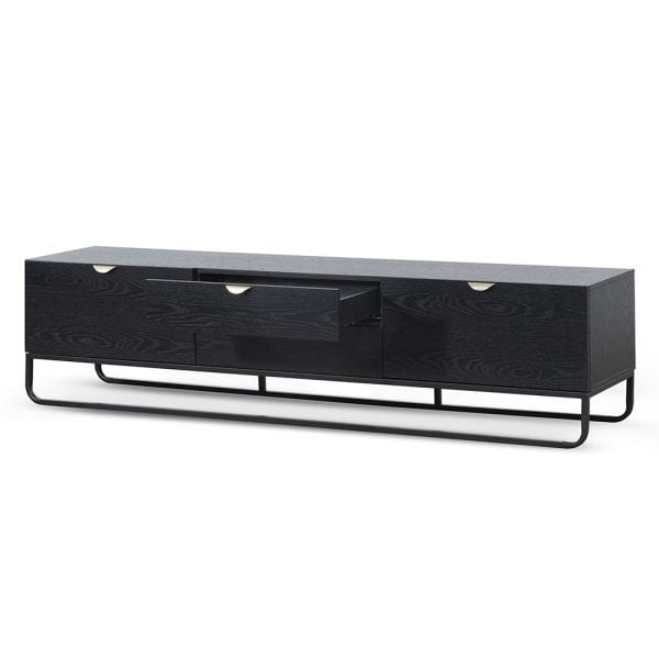 AMELIA Wooden TV Entertainment Unit - 2m Black - Image 4