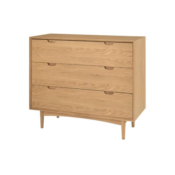 LIV Wooden 3 Drawer Dresser - Natural Oak
