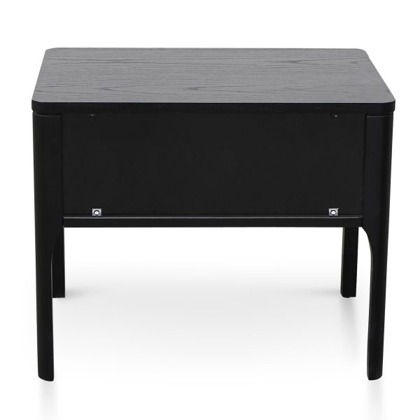 THURID Bedside Table - 55cm Black Veneer - Image 6