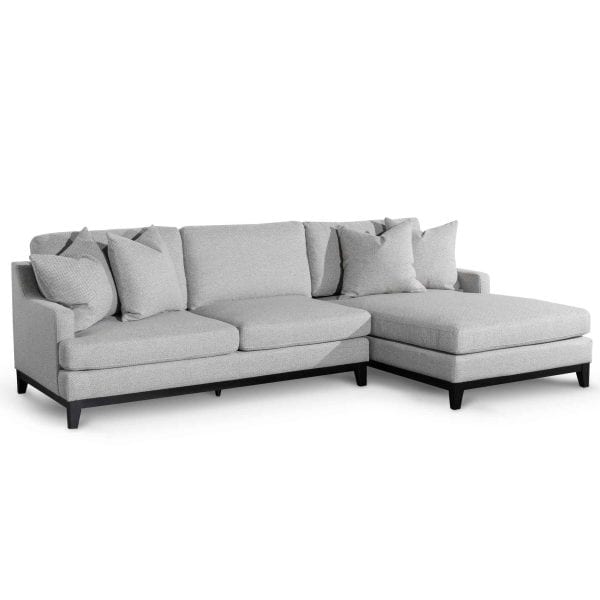 SOFIA 3 Seater Left Chaise Fabric Sofa - Grey - Image 2