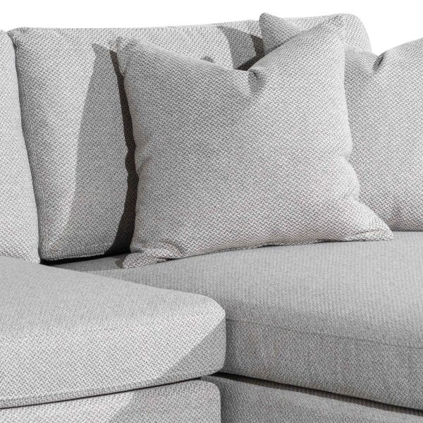 SOFIA 3 Seater Left Chaise Fabric Sofa - Grey - Image 3