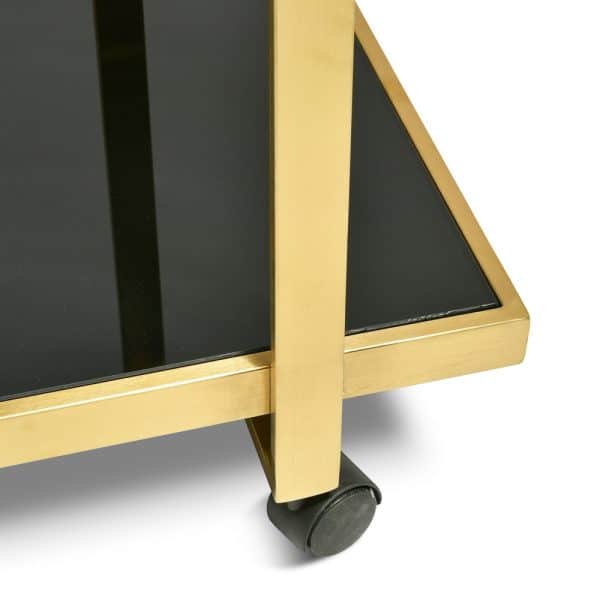 LAMBERT Bar Cart - Tempered Glass & Gold - Image 5
