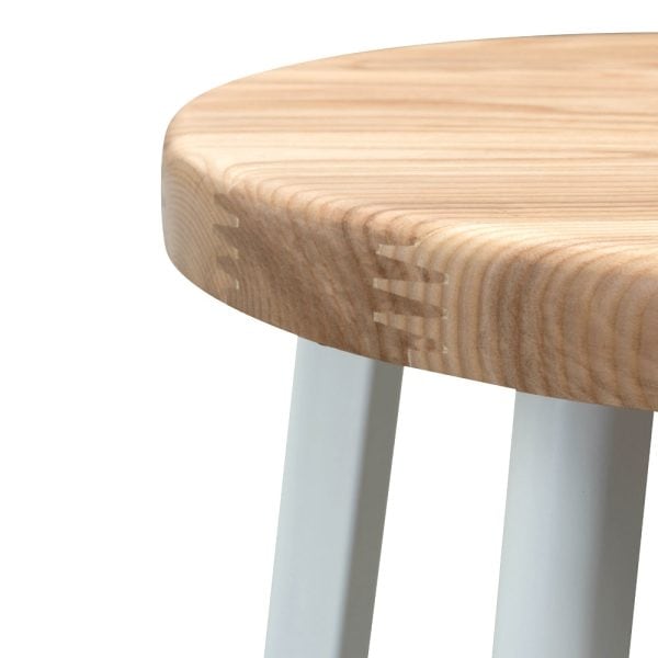 NORA Bar Stool - 65cm Natural & White Frame - Image 5
