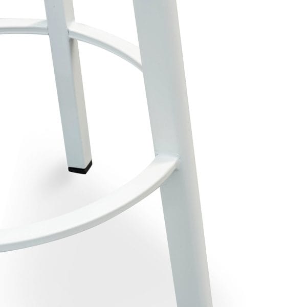 NORA Bar Stool - 65cm Natural & White Frame - Image 6