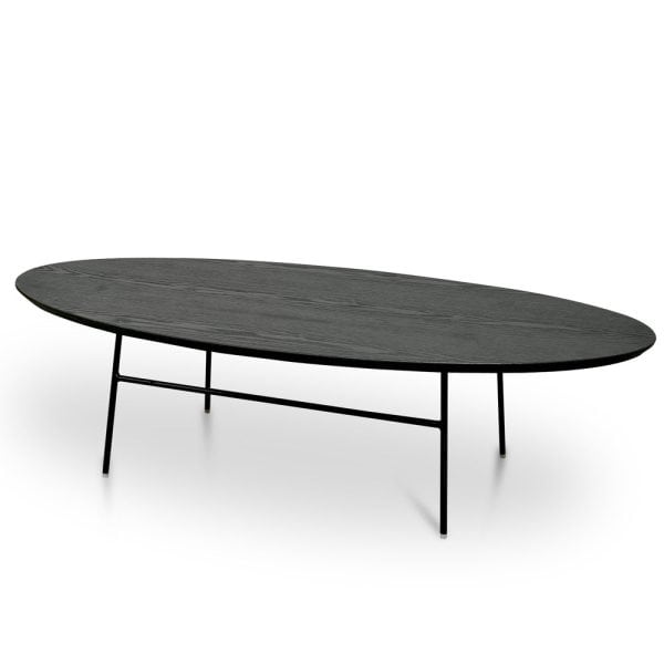 ASHER Black Oval Coffee Table 117.5cm