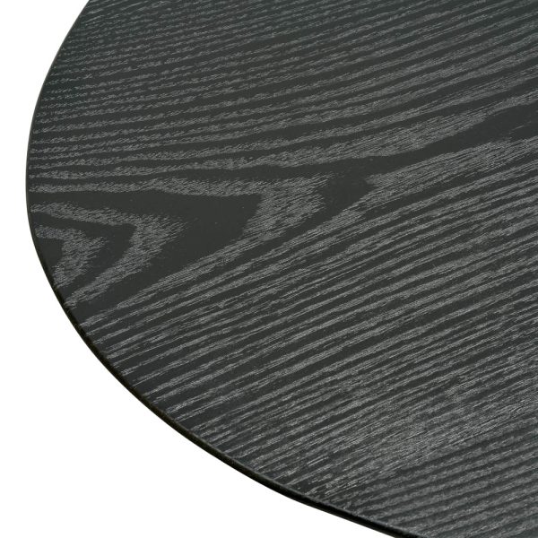 ASHER Black Oval Coffee Table - 118cm Black - Image 4