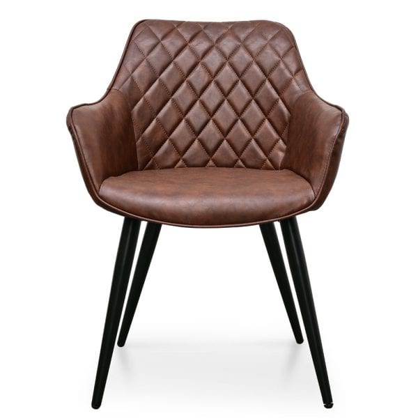 JESSABELL Leather Dining Chair - Cinnamon Brown (Set of 2) - Image 3