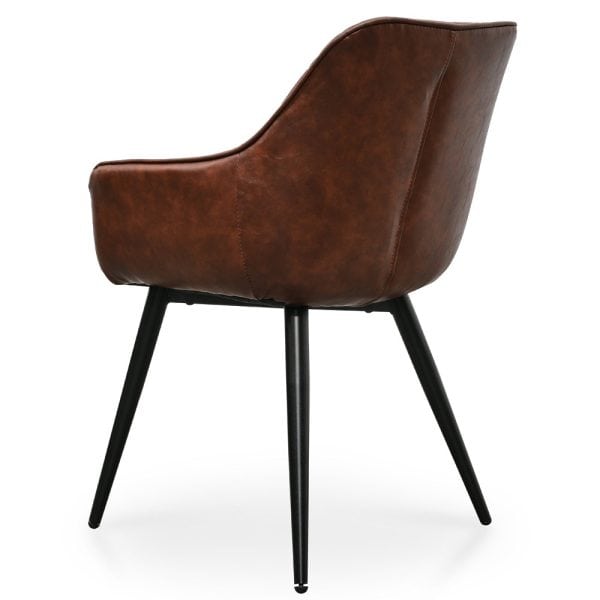 JESSABELL Leather Dining Chair - Cinnamon Brown (Set of 2) - Image 6