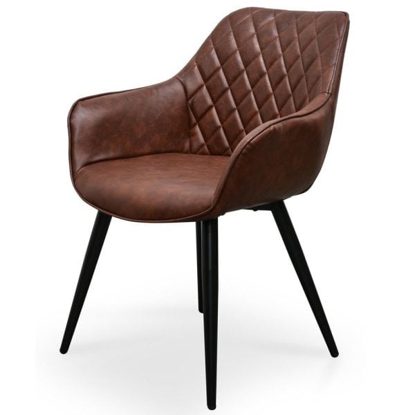 JESSABELL Leather Dining Chair - Cinnamon Brown (Set of 2) - Image 2