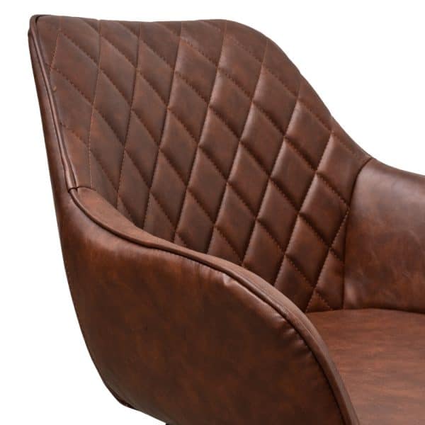 JESSABELL Leather Dining Chair - Cinnamon Brown (Set of 2) - Image 8