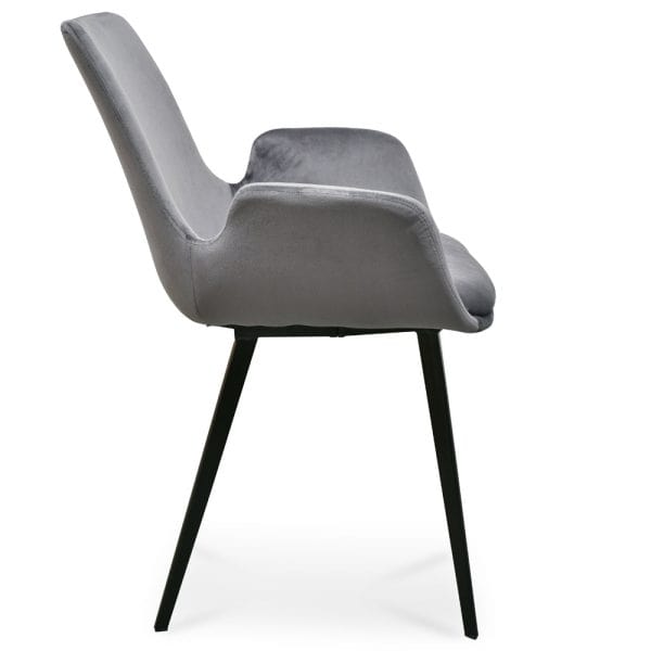 GABRIELLA Velvet Dining Chair - Dark Grey (Set of 2) - Image 2