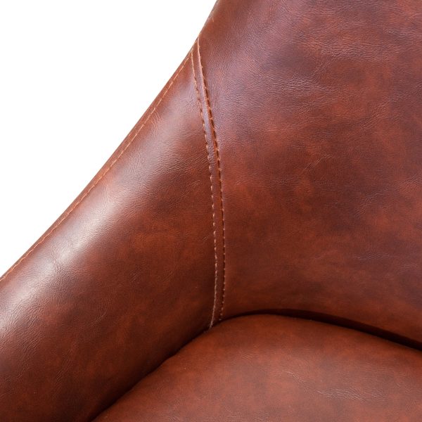 AURORA Leather Dining Chair - Cinnamon Brown (Set of 2) - Image 5