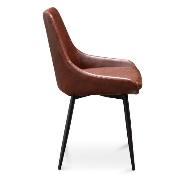 AURORA Leather Dining Chair - Cinnamon Brown (Set of 2) - Image 4