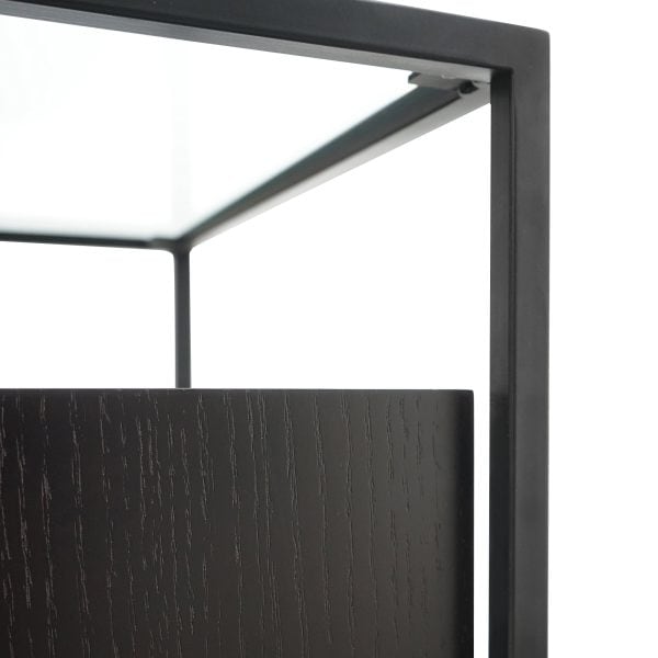 LINNEA Glass Side Table - 43cm Black - Image 4
