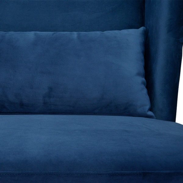 ALEXA Velvet Wingback Chair - Navy Blue - Image 6